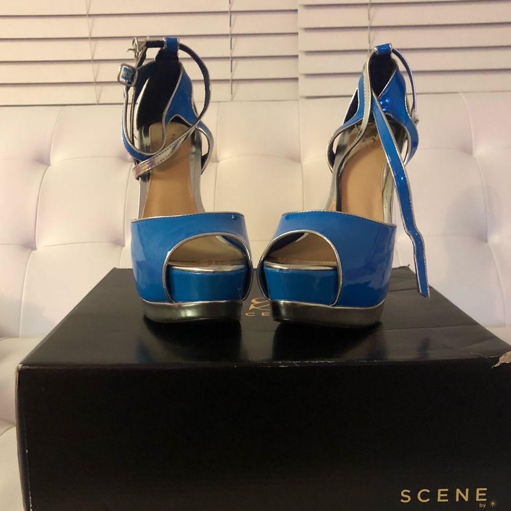 SCENE Blue and Silver Heels